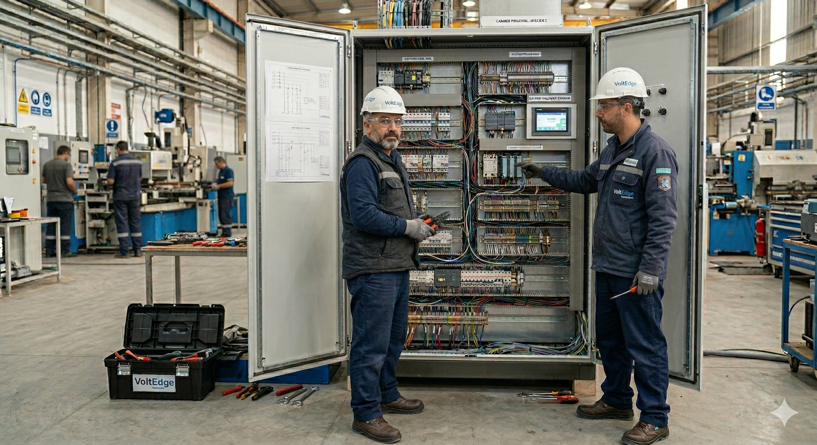 Équipe VoltEdge Systems — Ingénieurs sur site